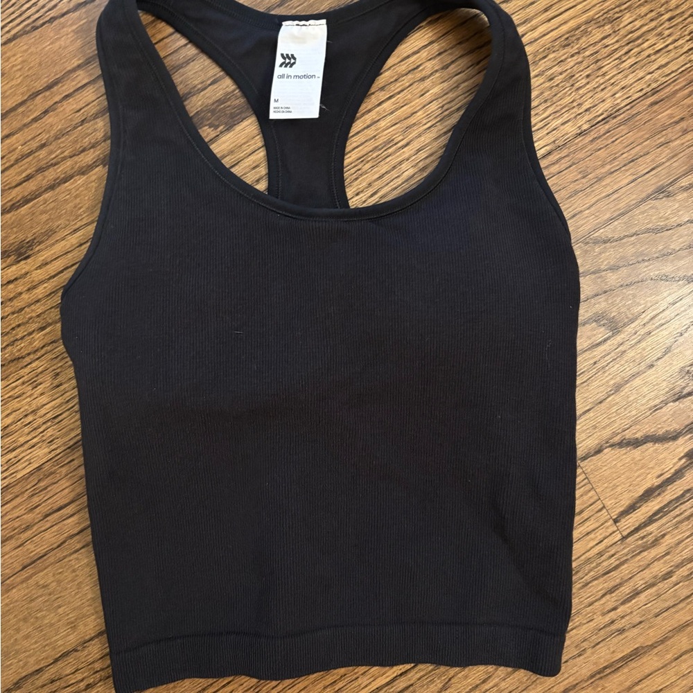 All in Motion Black Racerback Tank Top